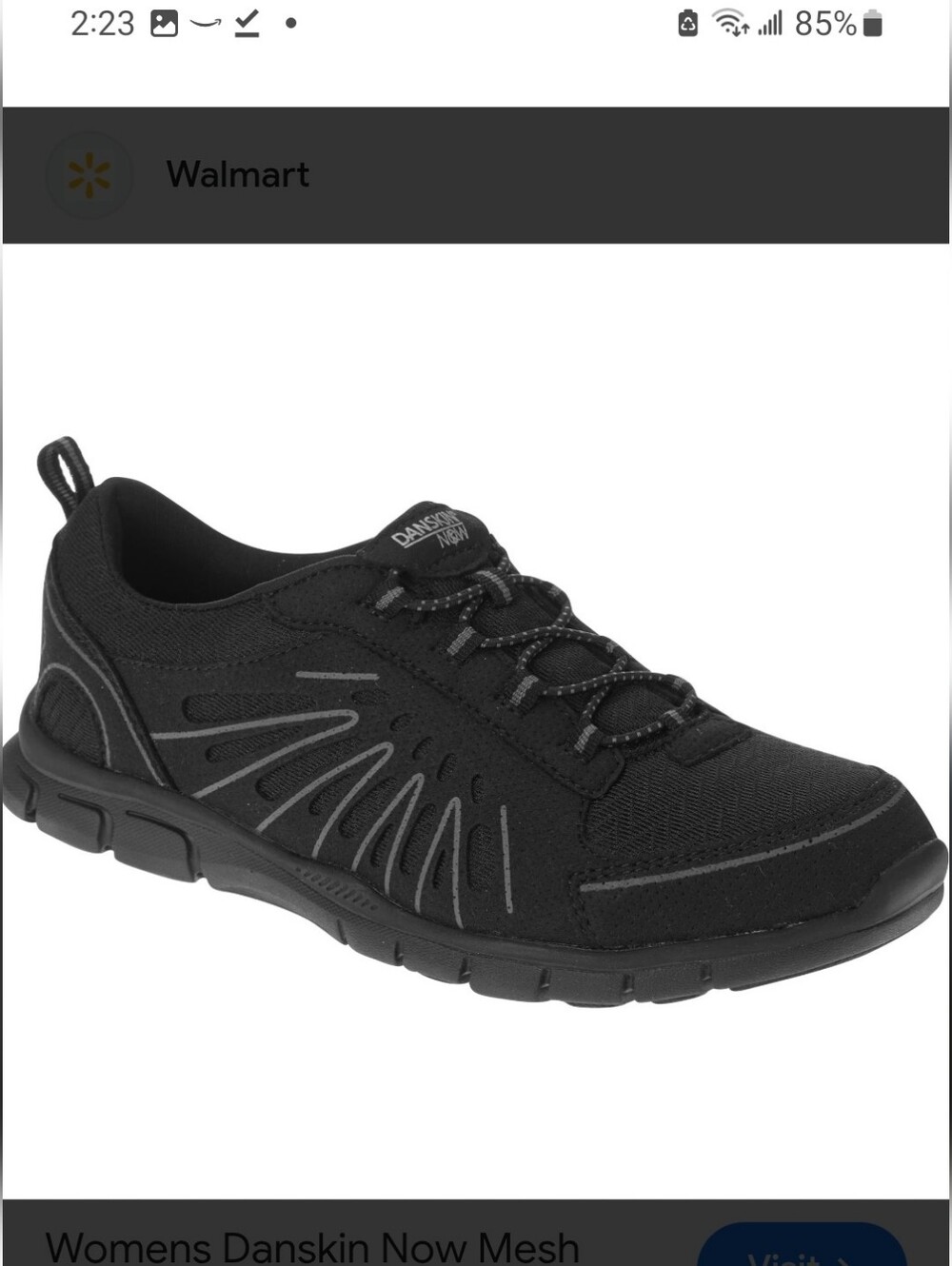 NWT!! Danskin Now Black Women's Mesh Slip-On Walking Sneaker